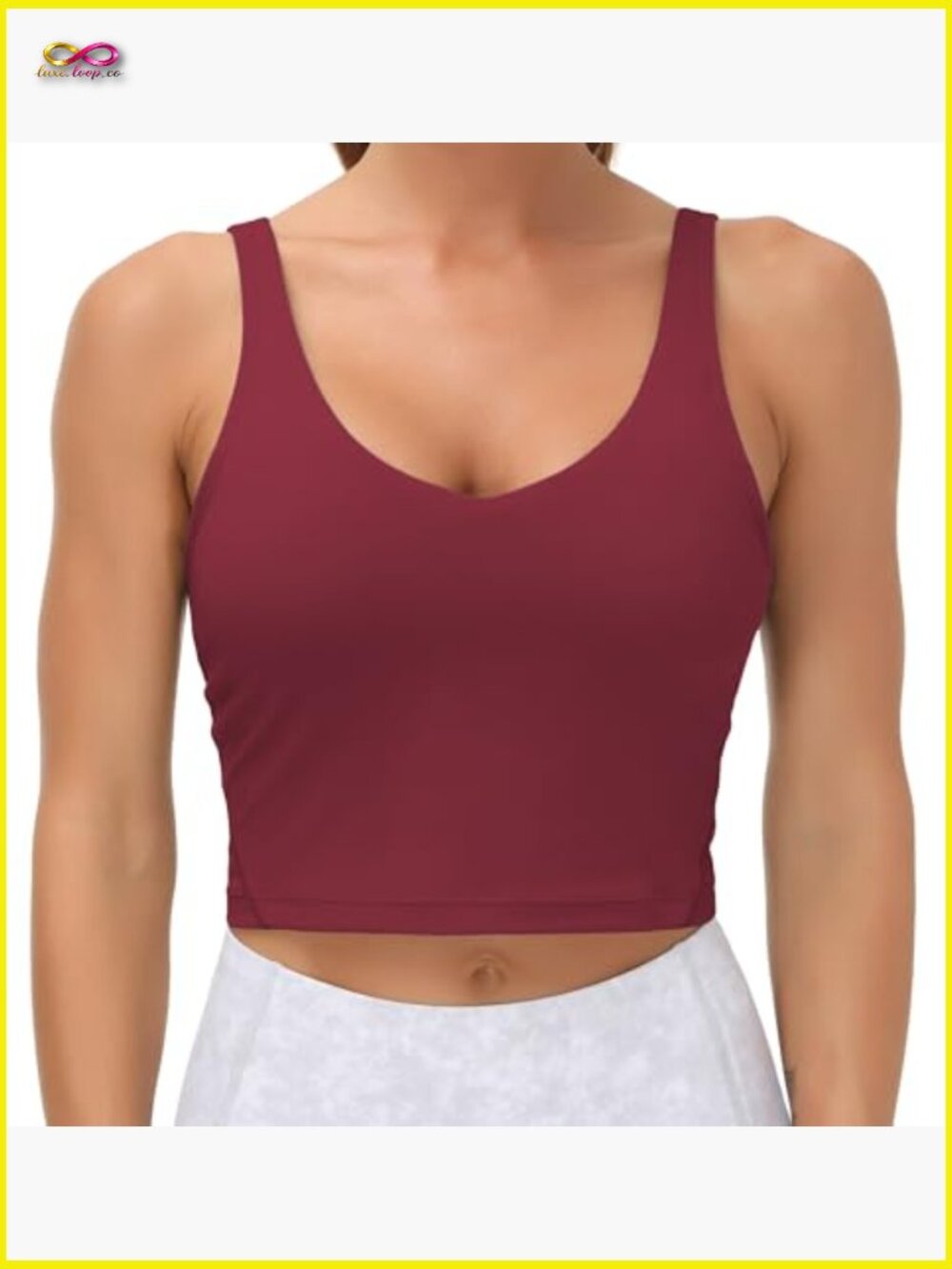 Longline Sports Bra Wirefree Padded Medium Support Yoga Workout Tank Top - Picture 3 of 7
